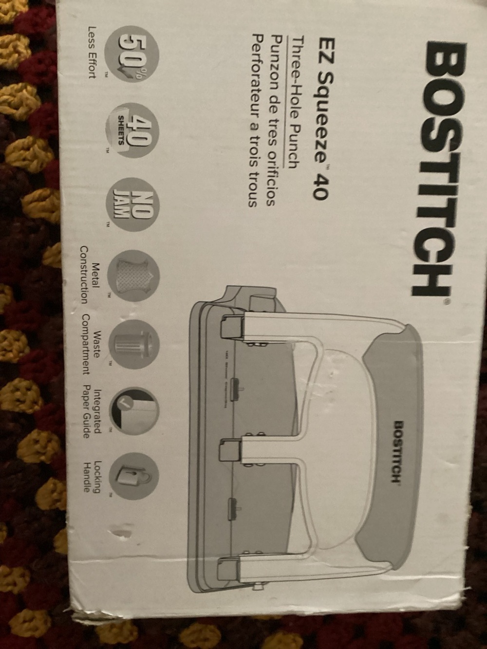 NEW-Bostitch Office PaperPro inPRESS 40 Reduced Effort 3-Hole Punch, 40 Sheets